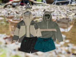 มาแล้ว NIKE AS NRG ACG GORETEX JACKET ชุดเสื้อผ้าที่ประกอบด้วยแจ็กเก็ตและกางเกงขาสั้น ผลิตจากวัสดุชนิดพิเศษ กันน้ำ และมีความทนทานสูง