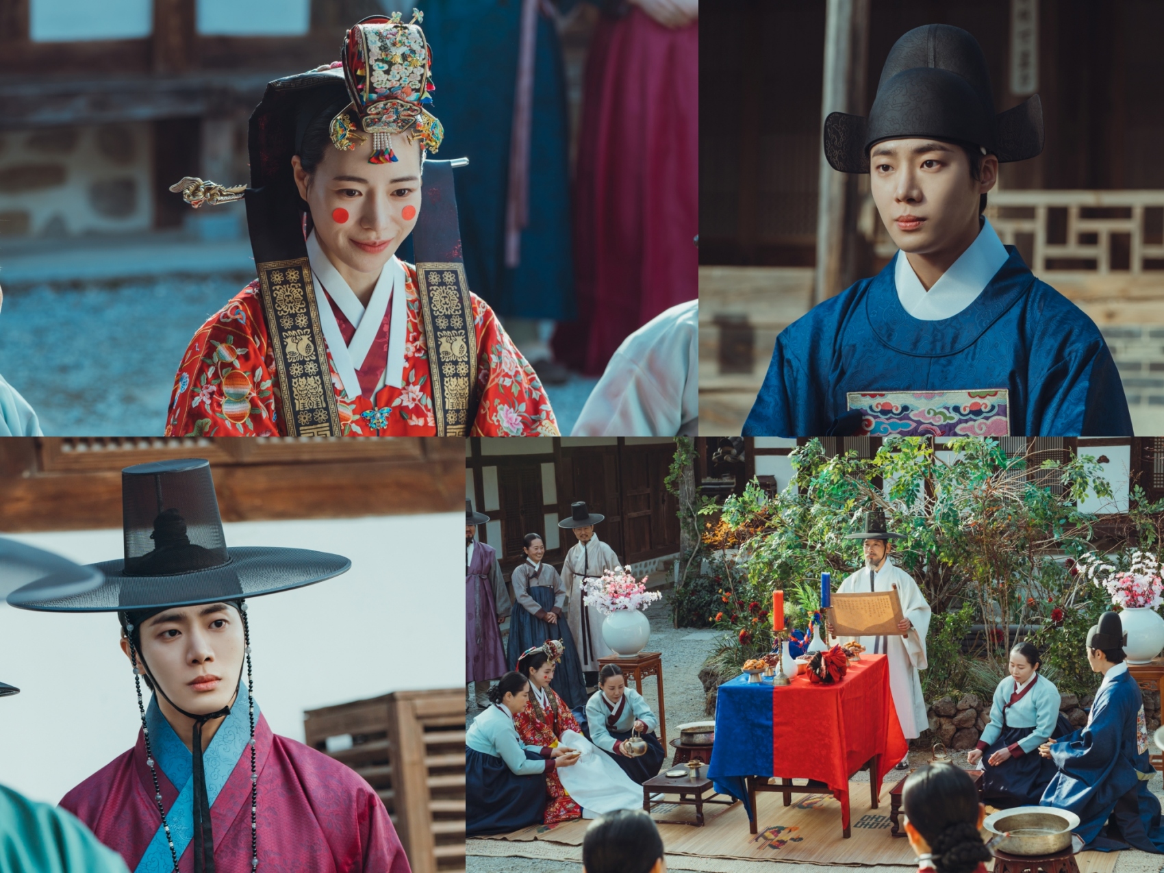 ลิมจียอนแต่งงานกับชูยองอู ในขณะที่ชูยองอูอีกคนยืนมองใน "The Tale Of Lady Ok"